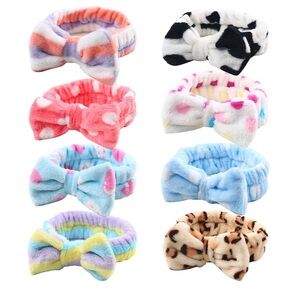NEW Spa/Makeup Fuzzy Headband for Women or Teens for Washing Face, (qty 8)
